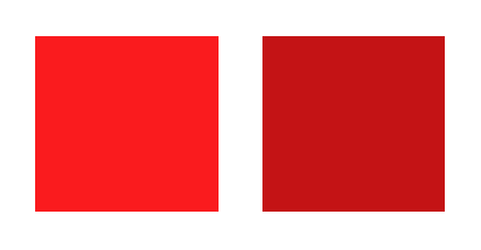 This is an example of a result using relative colors in CSS. There is 2 red squares. The first one is red. The second one is red with a darker tone, illustrating how it has been changed relatively to the first one.
